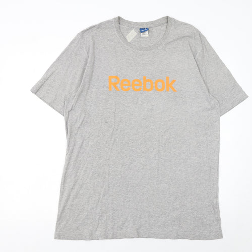 Reebok Men's Grey Classic Logo Crew Neck T-Shirt XL