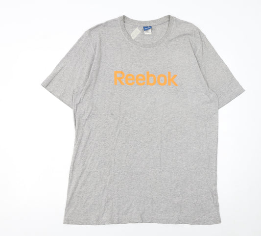 Reebok Men's Grey Classic Logo Crew Neck T-Shirt XL