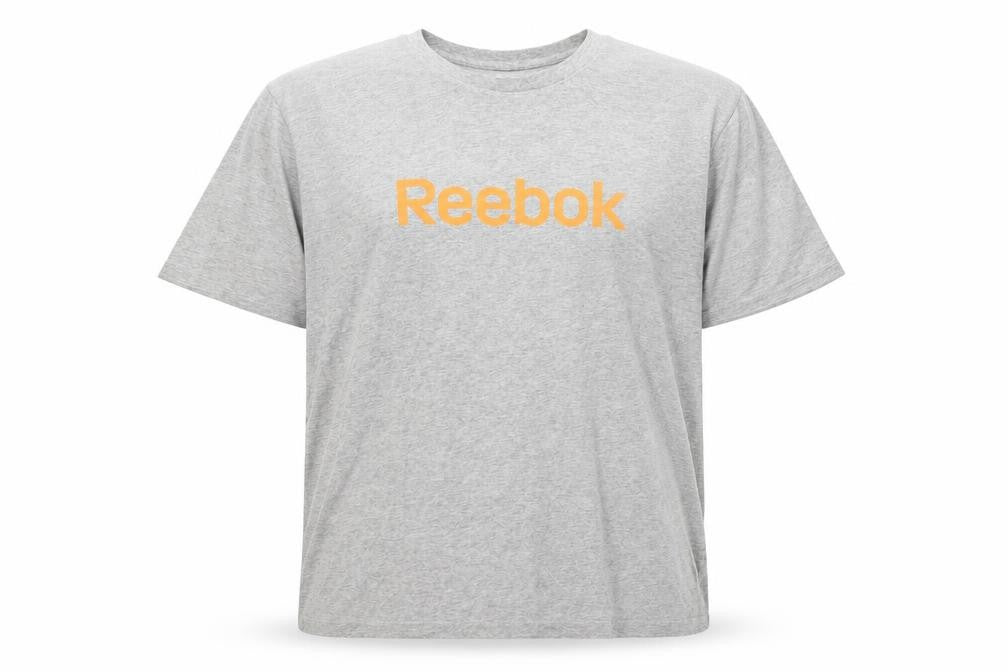 Front view of Reebok Men's Grey Classic Logo Crew Neck T-Shirt XL