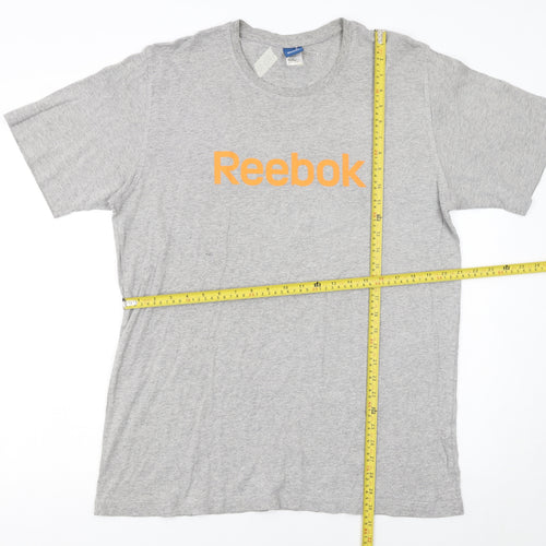 Reebok Men's Grey Classic Logo Crew Neck T-Shirt XL