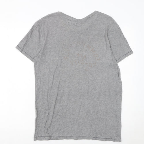 Hugo Boss Men Grey Retro Car Print Short Sleeve Cotton T-Shirt M