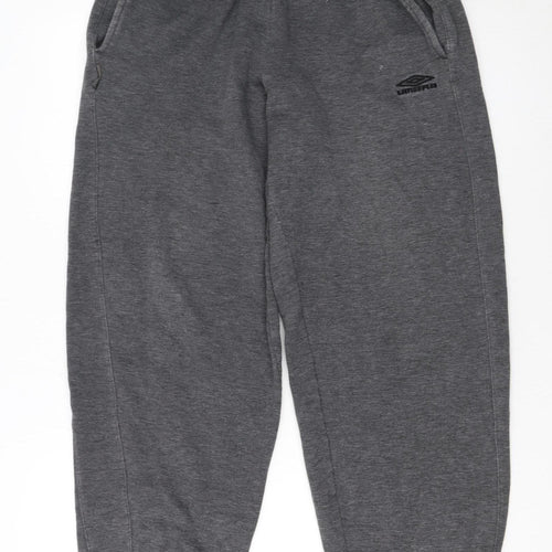 Umbro Men's Grey Fleece Sweatpants S Elastic Waist Jogger