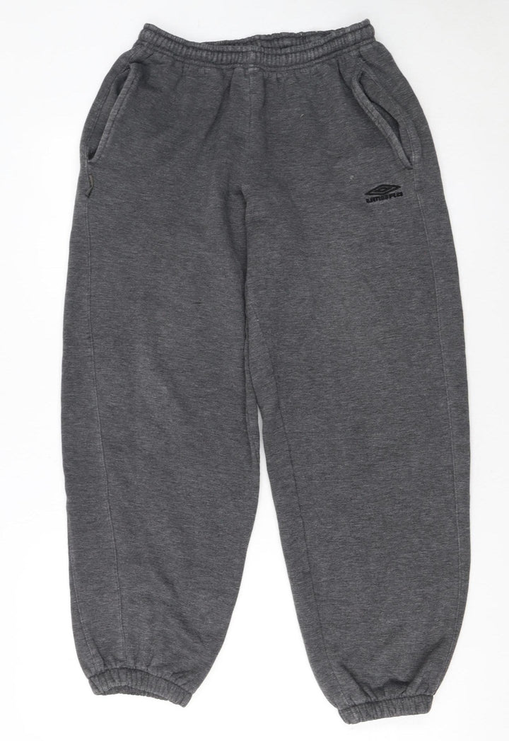 Umbro Men's Grey Fleece Sweatpants S Elastic Waist Jogger