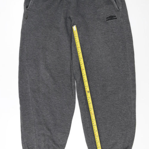 Umbro Men's Grey Fleece Sweatpants S Elastic Waist Jogger