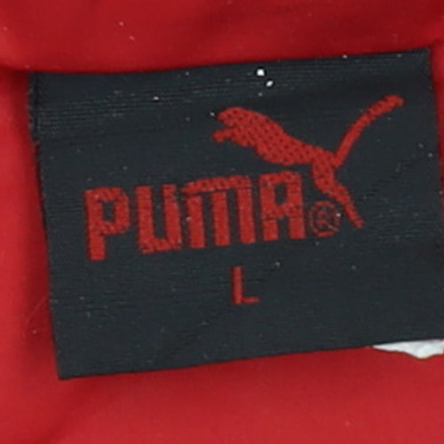 Puma Men's Red L Windbreaker Hooded Lightweight Active Jacket