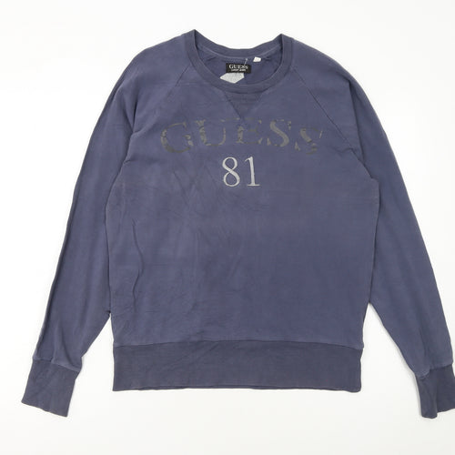 Guess Luxury Jeans Womens Blue Crew Neck Pullover Sweatshirt M