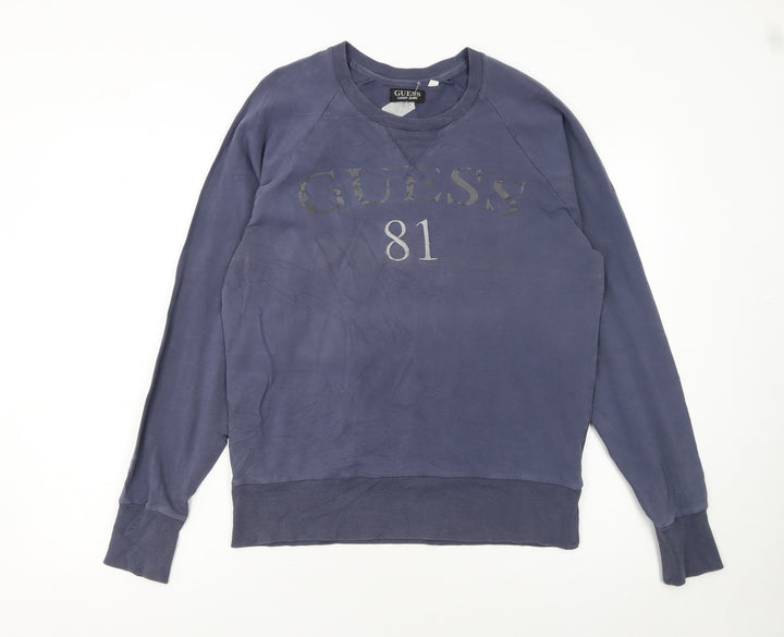 Guess Luxury Jeans Womens Blue Crew Neck Pullover Sweatshirt M