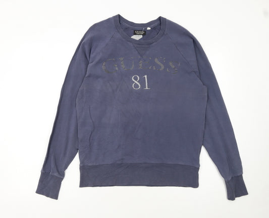 Guess Luxury Jeans Womens Blue Crew Neck Pullover Sweatshirt M