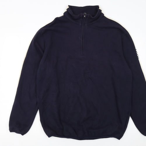 Hugo Boss Men’s Blue Fleece 1/4 Zip Pullover Sweatshirt XL