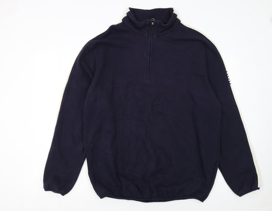 Hugo Boss Men’s Blue Fleece 1/4 Zip Pullover Sweatshirt XL