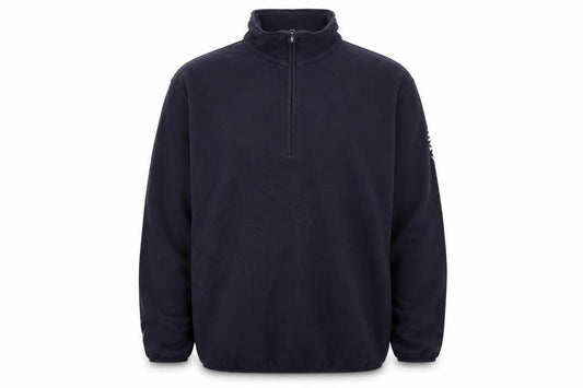 Front view of Hugo Boss Men’s Blue Fleece 1/4 Zip Pullover Sweatshirt XL