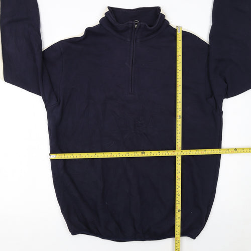 Hugo Boss Men’s Blue Fleece 1/4 Zip Pullover Sweatshirt XL