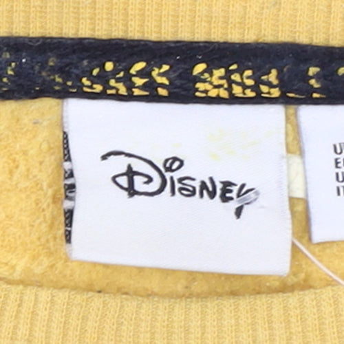 Disney Womens Yellow Mickey Mouse Sweatshirt Size M 12/14