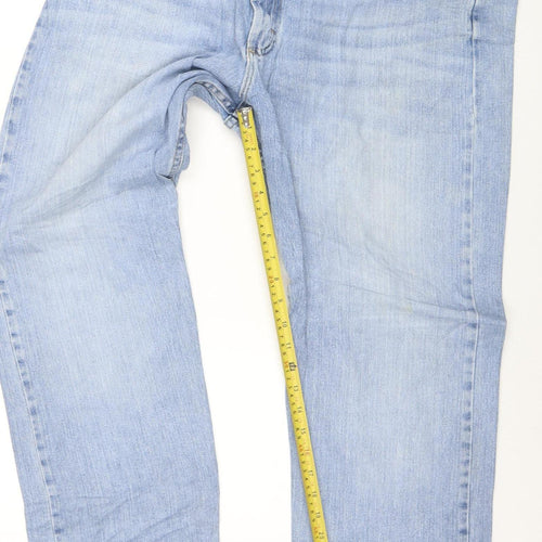 Wrangler Men's Blue 38x30 Straight Fit Denim Jeans