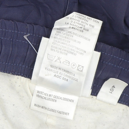 Adidas Men's Blue Polyester Track Pants Size L Elastic Waist Activewear