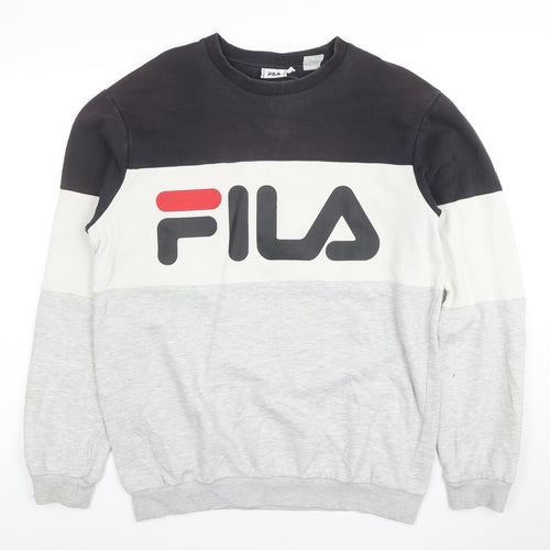 Fila Men's Multicoloured Crew Neck Logo Sweatshirt Size M