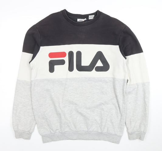 Fila Men's Multicoloured Crew Neck Logo Sweatshirt Size M