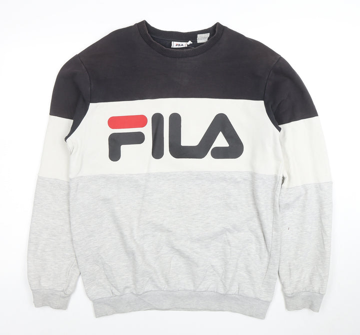 Fila Men's Multicoloured Crew Neck Logo Sweatshirt Size M