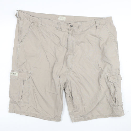 Wrangler Men's Beige Cargo Shorts Size 46 Regular Fit Cotton