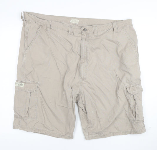 Wrangler Men's Beige Cargo Shorts Size 46 Regular Fit Cotton