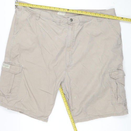 Wrangler Men's Beige Cargo Shorts Size 46 Regular Fit Cotton