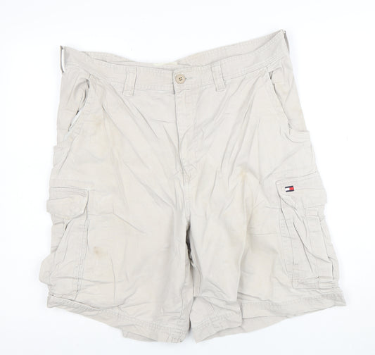 Tommy Hilfiger Men's Beige Cargo Shorts Size 36 Regular Fit