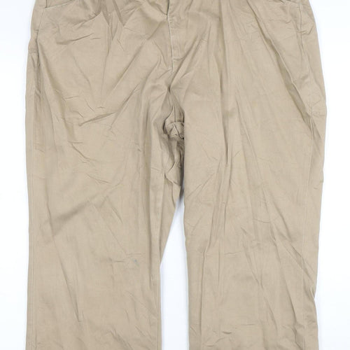 Lee Men Beige Chino Trousers Size 18 Relaxed Fit Straight Leg