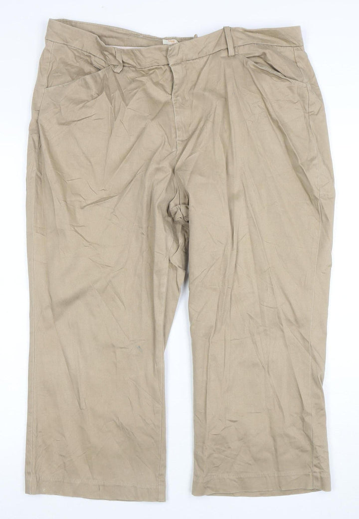 Lee Men Beige Chino Trousers Size 18 Relaxed Fit Straight Leg