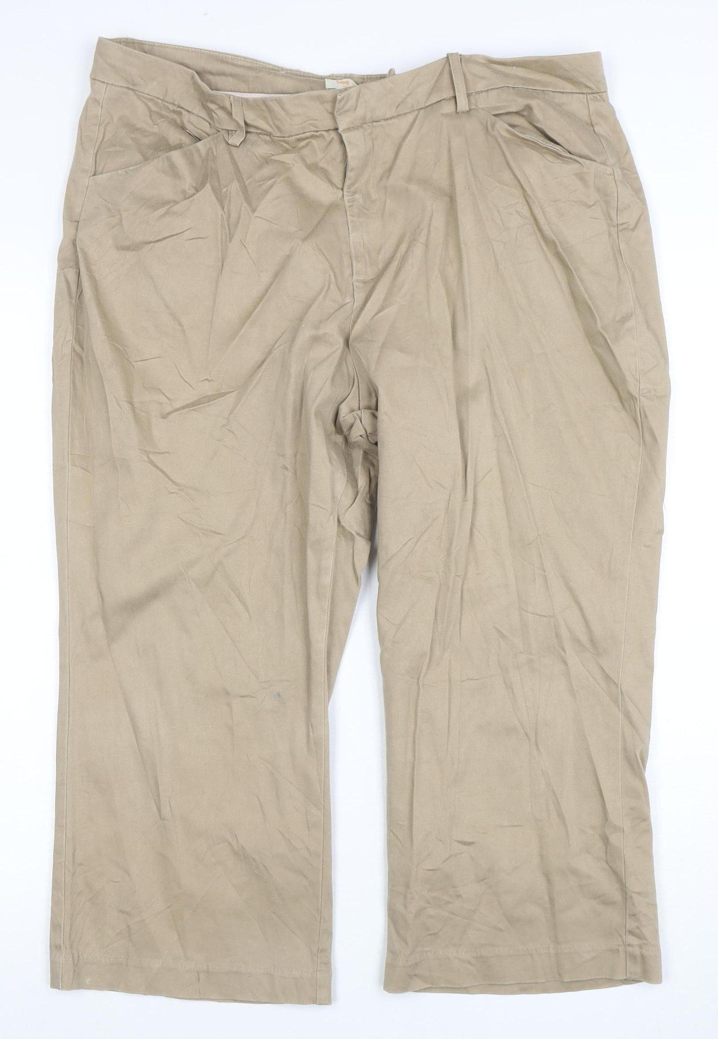 Lee Men Beige Chino Trousers Size 18 Relaxed Fit Straight Leg