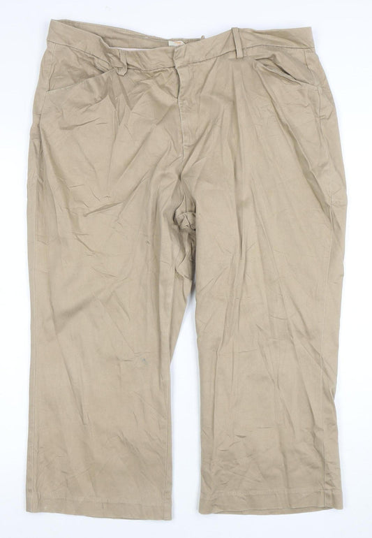 Lee Men Beige Chino Trousers Size 18 Relaxed Fit Straight Leg