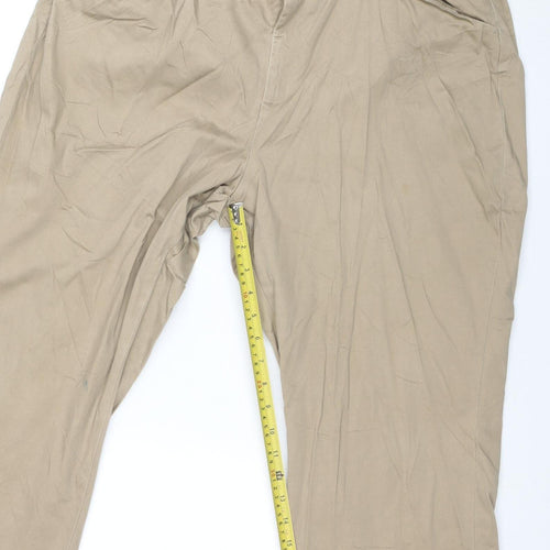 Lee Men Beige Chino Trousers Size 18 Relaxed Fit Straight Leg