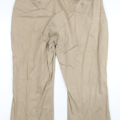 Lee Men Beige Chino Trousers Size 18 Relaxed Fit Straight Leg
