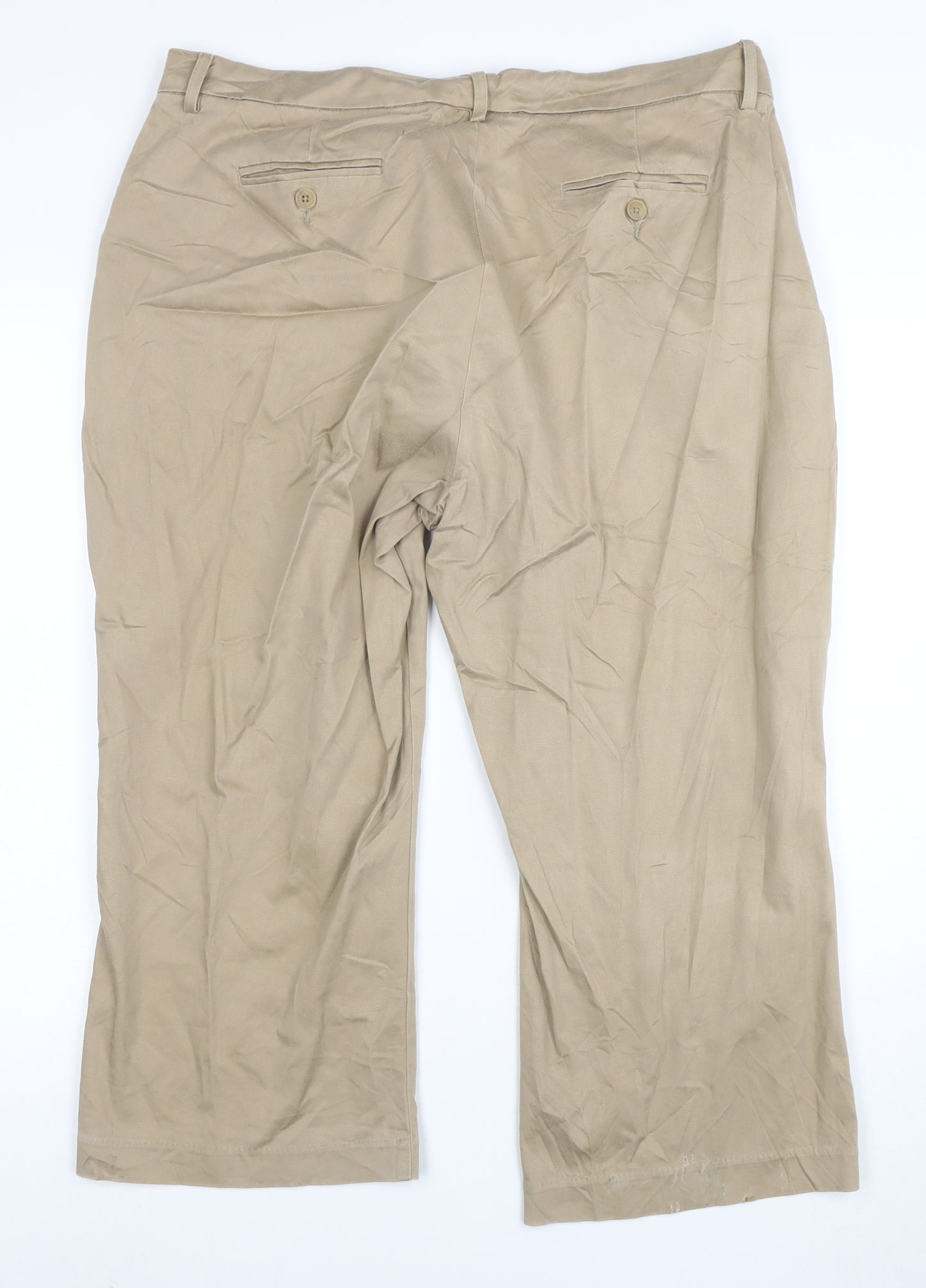 Lee Men Beige Chino Trousers Size 18 Relaxed Fit Straight Leg