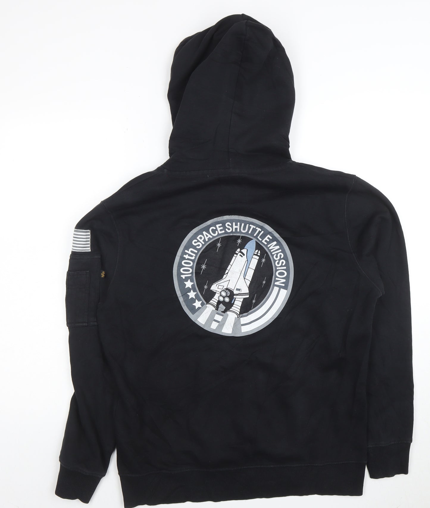 Alpha Industries NASA Black Men's Medium Pullover Hoodie