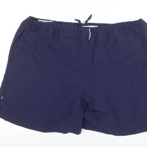 Umbro Men's Blue XL Swim Shorts Nylon Quick Dry Pockets Elastic Waist