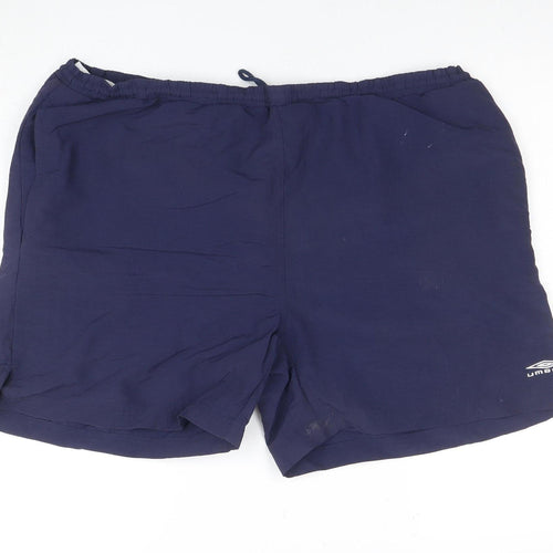 Umbro Men's Blue XL Swim Shorts Nylon Quick Dry Pockets Elastic Waist