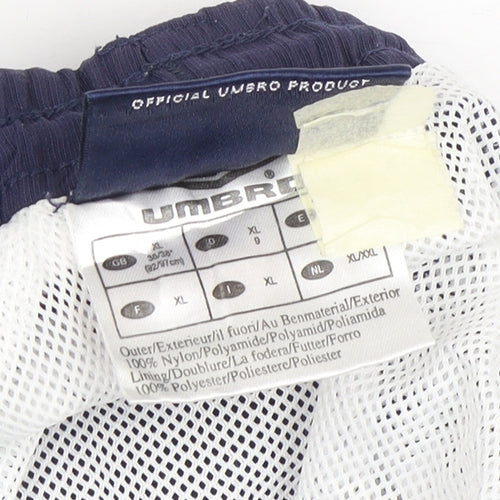 Umbro Men's Blue XL Swim Shorts Nylon Quick Dry Pockets Elastic Waist