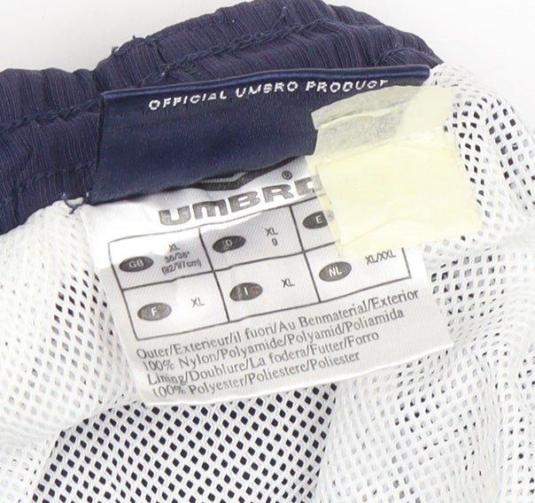 Umbro Men's Blue XL Swim Shorts Nylon Quick Dry Pockets Elastic Waist