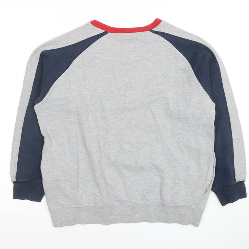Fila Boys Grey Red Blue Logo Sweatshirt Size 14 Regular Fit Cotton Blend