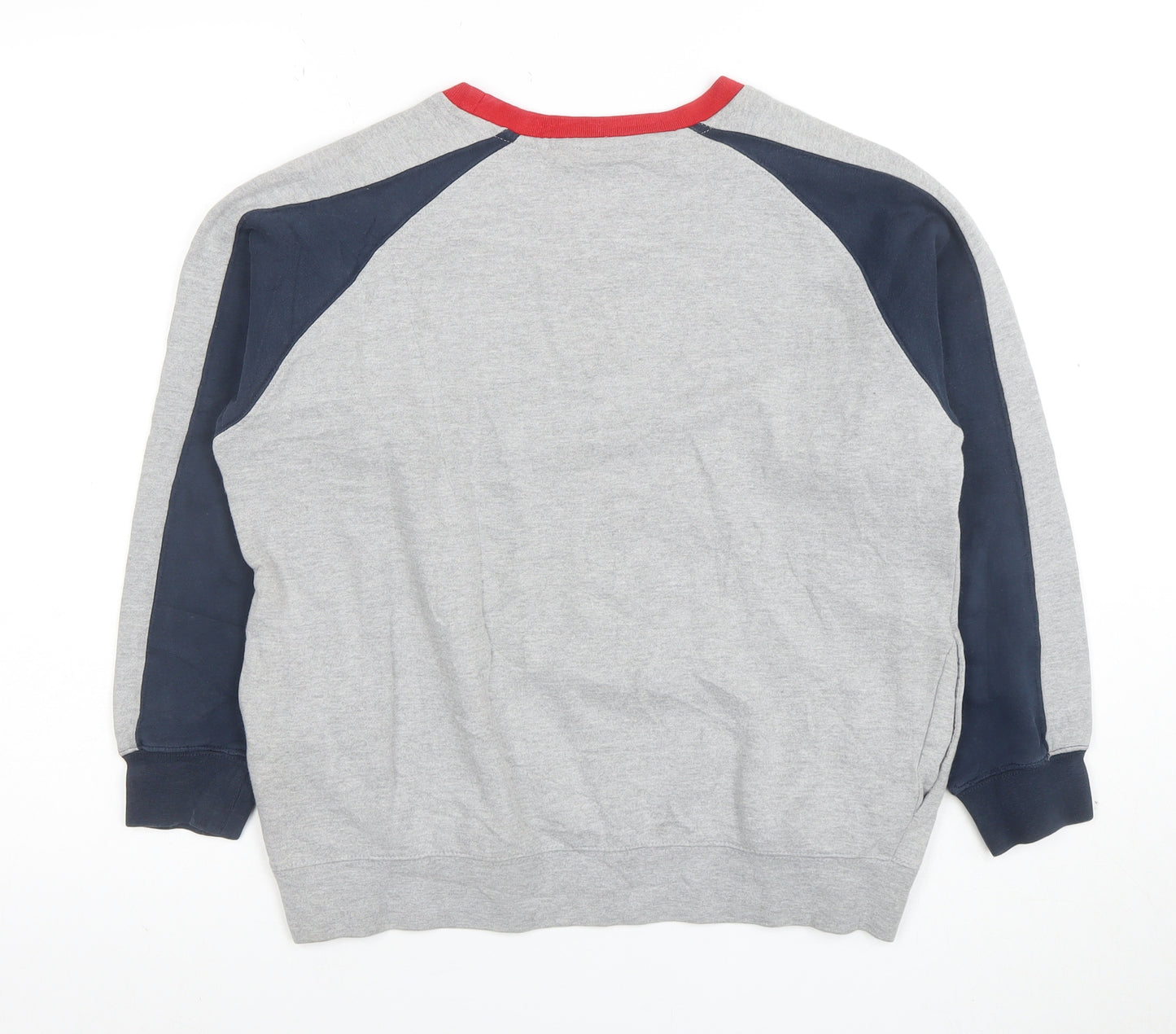Fila Boys Grey Red Blue Logo Sweatshirt Size 14 Regular Fit Cotton Blend