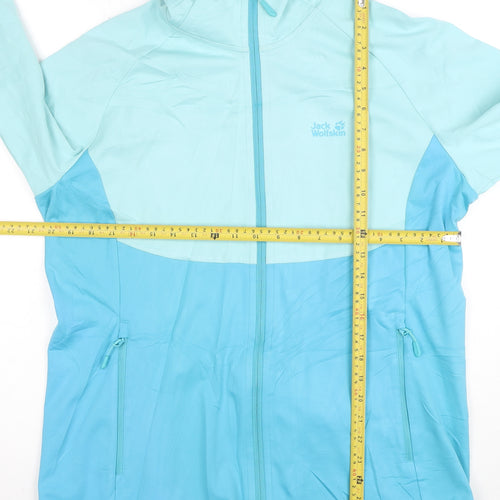 Jack Wolfskin Women's Blue Lightweight Hooded Windbreaker Jacket Size 18