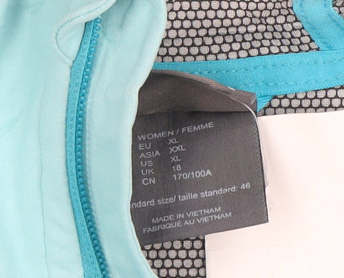 Jack Wolfskin Women's Blue Lightweight Hooded Windbreaker Jacket Size 18