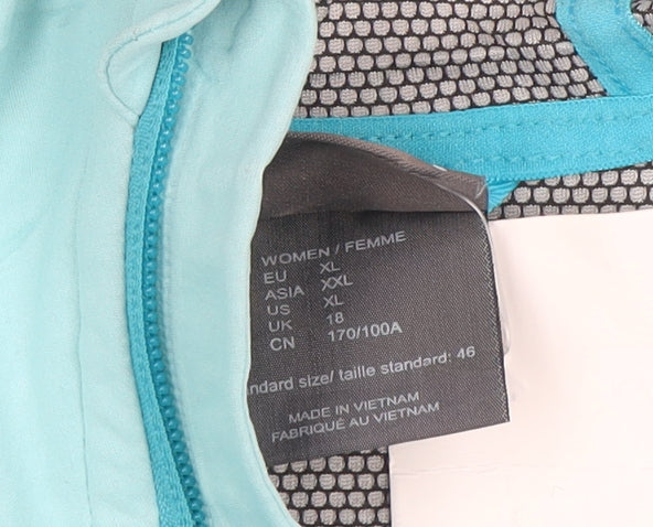 Jack Wolfskin Women's Blue Lightweight Hooded Windbreaker Jacket Size 18