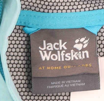 Jack Wolfskin Women's Blue Lightweight Hooded Windbreaker Jacket Size 18