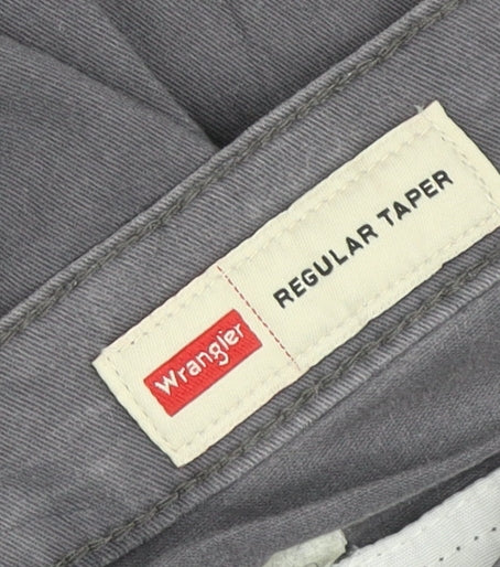 Wrangler Mens Grey Cargo Trousers 40x30 Regular Tapered Cotton