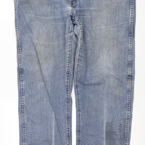 Wrangler Men's Blue 40x34 Straight Fit Denim Jeans