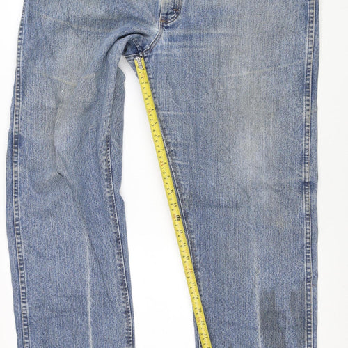 Wrangler Men's Blue 40x34 Straight Fit Denim Jeans