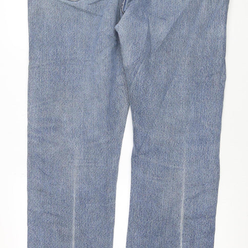 Wrangler Men's Blue 40x34 Straight Fit Denim Jeans