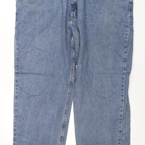 Wrangler Men's Blue Relaxed Fit Straight Jeans 44x32 Denim