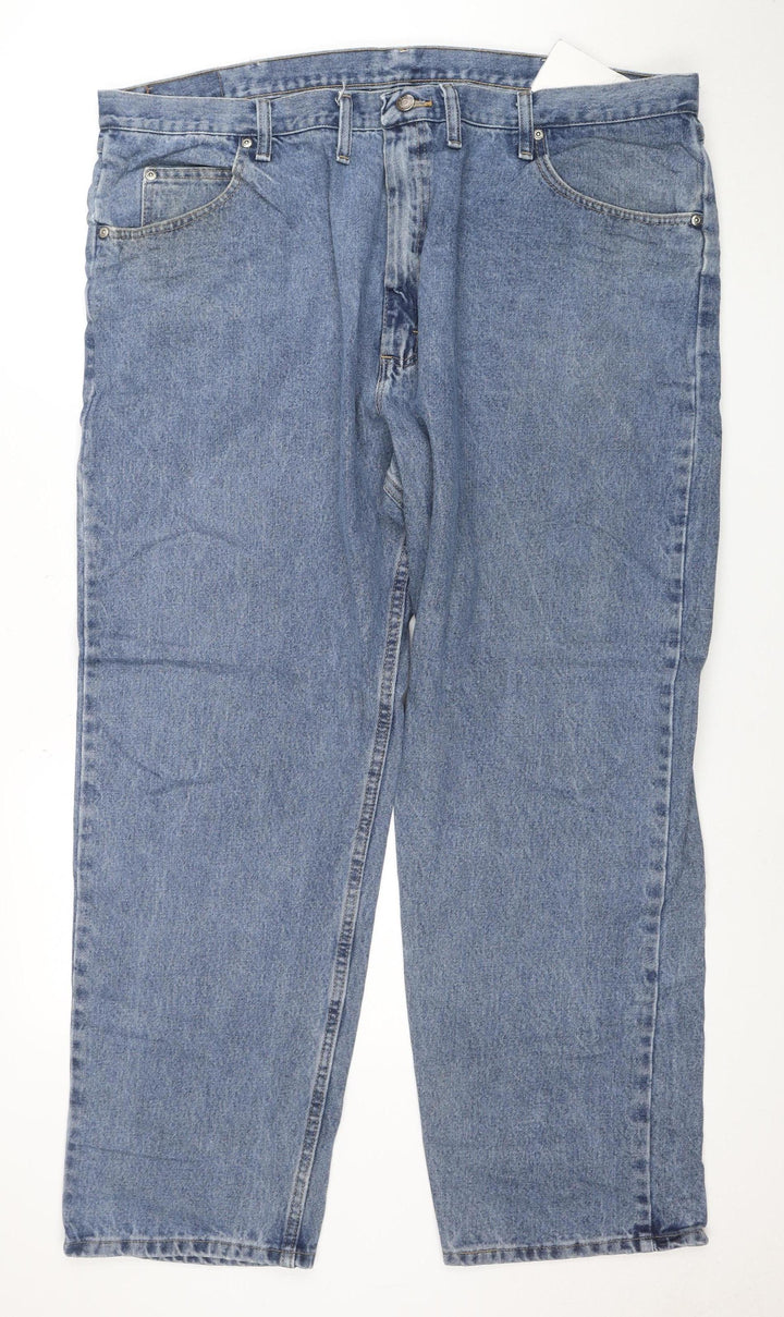 Wrangler Men's Blue Relaxed Fit Straight Jeans 44x32 Denim